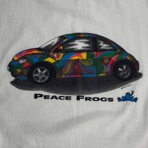 Peace Frogs Colorful Graphic Tee - White